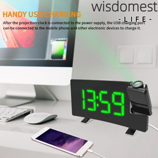 Wisdomest นาฬิกาดิจิทัล LED หน้าจอขนาดใหญ่ ฉายภาพนาฬิกาตั้งโต๊ะ