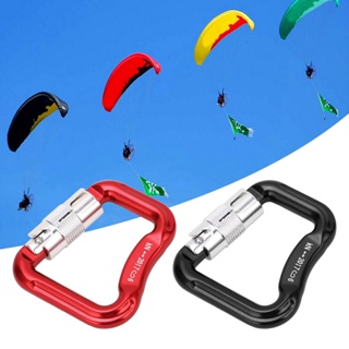 Sporting Fitness 20KN ล็อคอัตโนมัติปีนเขา carabiner คลิปบิดล็อค carabiners น้ำหนักเบาสำหรับปีนเขาปีนเขารูปตัว D