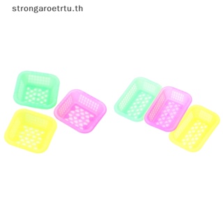 Strongaroetrtu ตะกร้าผัก ผลไม้ ขนาดเล็ก 1:12 สําหรับตกแต่งบ้านตุ๊กตา 3 ชิ้น ต่อชุด