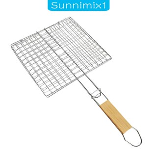 [Sunnimix1] ตะแกรงย่างบาร์บีคิว อุปกรณ์เสริม สําหรับย่างปลา