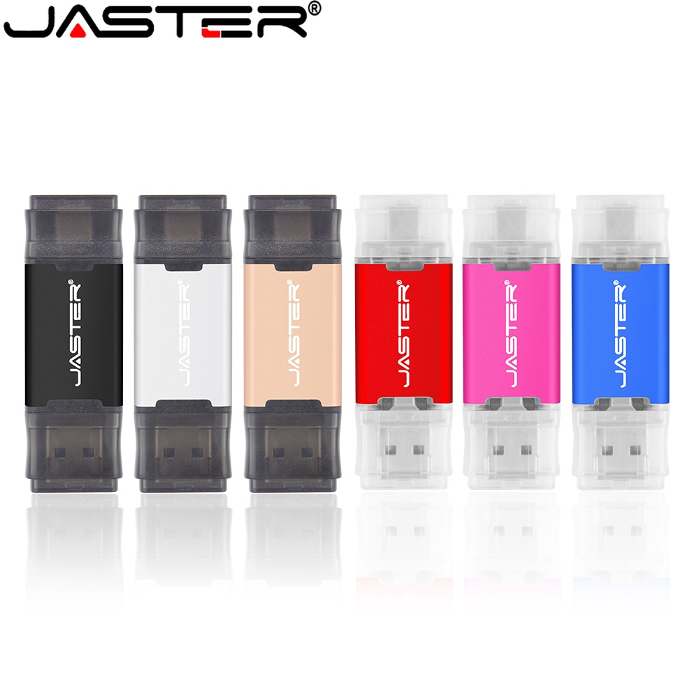 Jaster TYPE-C แฟลชไดรฟ์ USB 2.0 64GB 32GB 16GB 8GB 4GB พกพาง่าย สีทอง สีแดง