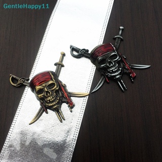 Gentlehappy สติกเกอร์โลหะ รูปหัวกะโหลกโจรสลัด 3D ป้องกันรอยขีดข่วน สําหรับตกแต่งรถยนต์ รถจักรยานยนต์