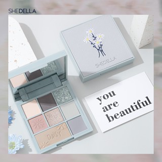 Shedella ใหม่ อายแชโดว์พาเลท ปักเลื่อม ดอกทิวลิป ดอกเดซี่ แปดสี สําหรับแต่งหน้า