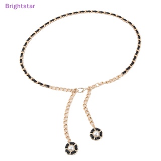 Brightstar เข็มขัดโซ่โลหะ สีทอง สไตล์พังก์ สําหรับผู้หญิง