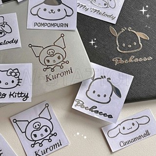 Kawaii สติกเกอร์โลหะ ลายการ์ตูนอนิเมะ Sanrio Cinnamoroll Kuromi Melody กันน้ํา มีกาวในตัว สําหรับตกแต่งคอมพิวเตอร์ โทรศัพท์มือถือ