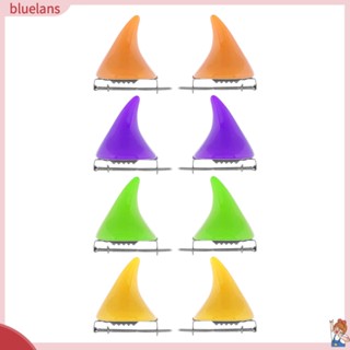 Blu กิ๊บติดผมโลหะ รูปปีศาจปีศาจ เรืองแสง ขนาดเล็ก สําหรับแต่งคอสเพลย์ฮาโลวีน 4 คู่