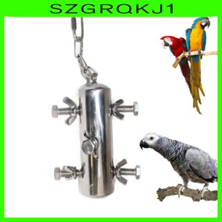 [szgrqkj1] ของเล่นกรงนก สเตนเลส ขนาดใหญ่ สําหรับนกเลิฟเบิร์ด