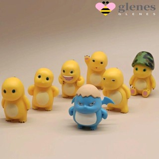 Glenes โมเดลตุ๊กตาฟิกเกอร์ PVC รูปมังกรนมน้อย ของเล่นสําหรับเด็ก 7 ชิ้น ต่อชุด