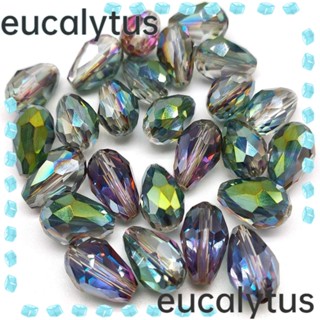 Eucalytus1 ลูกปัดแก้วคริสตัล ทรงหยดน้ําตา AB แนวตั้ง ขนาดใหญ่ 10*15 มม. 48 ชิ้น