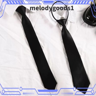 Melodygoods1 ชุดเครื่องแบบ เนคไท มีซิป เนื้อแมตต์ สีดํา เรียบง่าย สําหรับผู้หญิง 2023