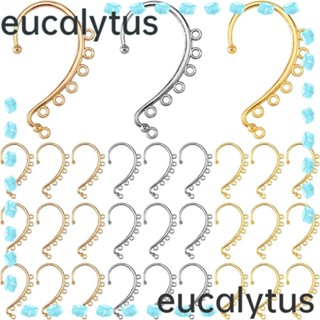 Eucalytus1 คลิปหนีบต่างหู ทอง 18K อัลลอย สีเงิน แฮนด์เมด DIY สําหรับคนรักเครื่องประดับ