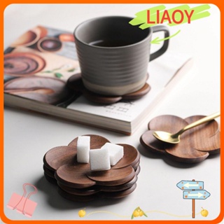 Liaoy ที่รองแก้วชา กาแฟ แบบไม้เนื้อแข็ง สําหรับตกแต่งบ้าน