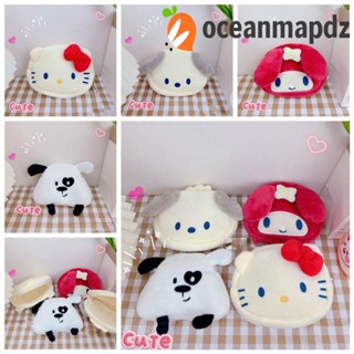 Oceanmapdz กระเป๋าสตางค์ลําลอง ผ้ากํามะหยี่ขนนิ่ม ขนาดใหญ่ จุของได้เยอะ ลายการ์ตูนคิตตี้ สําหรับกลางแจ้ง