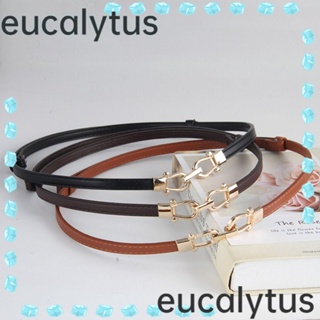 Eucalytus1 เข็มขัดคาดเอว โลหะผสมสังกะสี หนัง PU ปรับได้ สําหรับผู้หญิง