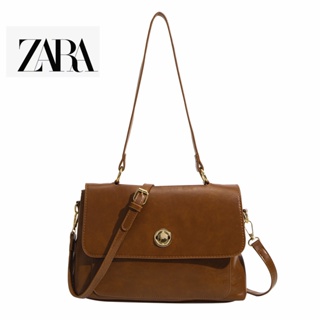 Zara กระเป๋าสะพายไหล่ ทรงเมสเซนเจอร์ จุของได้เยอะ สไตล์เรโทร สําหรับผู้หญิง