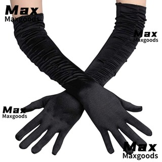 Maxg ถุงมือคอสเพลย์ สีพื้น สําหรับเต้นรํา ปาร์ตี้ งานราตรี