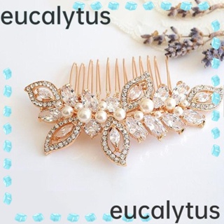 Eucalytus1 หวีผมแต่งงาน เครื่องประดับผม พลอยเทียม เจ้าสาว กิ๊บติดผม แฟชั่น เครื่องประดับผม มุก คริสตัล มงกุฏ แฮนด์เมด เจ้าสาว งานแต่งงาน