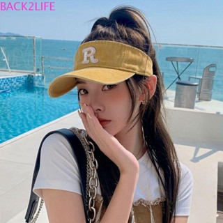 Back2life หมวกเปล่า หมวกชายหาด วิ่ง ลําลอง กันแดด ปักลายตัวอักษร สําหรับผู้หญิง