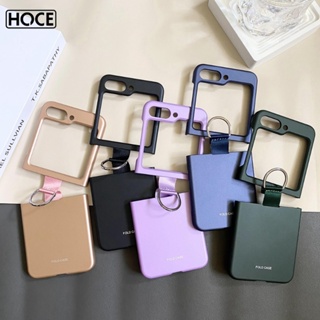 Hoce ZFlip5 เคสโทรศัพท์มือถือ PC แบบแข็ง บางพิเศษ พร้อมแหวนขาตั้ง ประดับริบบิ้น สําหรับ Samsung Galaxy Z Flip4 Flip5 Flip3 4 5G