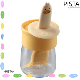 Pista ขวดน้ํามัน หม้อแบ่งน้ํามัน ทนความร้อนสูง น่ารัก ซิลิโคน สีเหลือง แปรงน้ํามัน ครัว