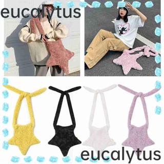 Eucalytus1 กระเป๋าสะพายไหล่ กระเป๋าถือแฟชั่น ลายดาว แบบพกพา DIY