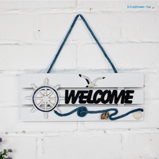 【BH】ป้ายแขวนประตู ลาย Welcome สไตล์เมดิเตอร์เรเนียน สําหรับตกแต่งบ้าน