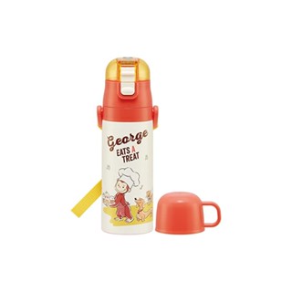 Skater Stainless Steel Water Bottle with Cup for Children "Osaru no George" 430ml SKDC4-A