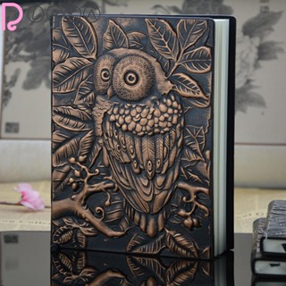 Lakamier สมุดโน้ต ลายนกฮูกโบราณ ขนาด A5 สีบรอนซ์ สไตล์วินเทจ สําหรับตกแต่งบ้าน