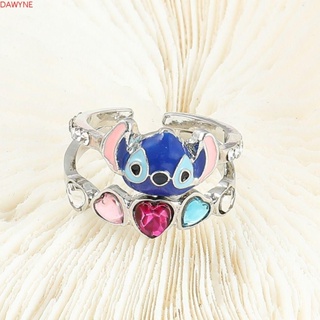 Dwayne แหวนคอสเพลย์ อนิเมะ Stitch แบบเปิด สองชั้น เครื่องประดับแฟชั่น