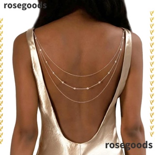 Rosegoods1 สายโซ่ ประดับเพชร หลายชั้น แนวเซ็กซี่ สีทอง สีเงิน สําหรับร่างกายเจ้าสาว งานแต่งงาน