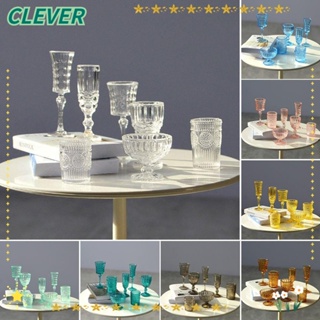 Clever โมเดลแก้วไวน์จิ๋ว สเกล 1/6 พร็อพถ่ายรูปสร้างสรรค์ สําหรับตกแต่งบ้านตุ๊กตา 7 ชิ้น