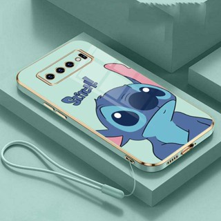 Samsung Galaxy J7 Prime Pro J6 J4 Plus J5 Pro น่ารัก มอนสเตอร์สติตช์ ยาง เคสโทรศัพท์ เคลือบเงา เคสกันกระแทก พร้อมแหวนคล้อง