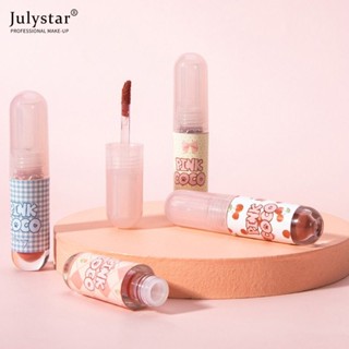 JULYSTAR Pink Coco Light Mist Capsule Matte Lip Gloss Plain Cream Texture Fog Face Lipstick Brightening For Students