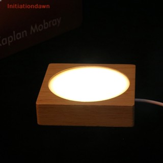 [Initiationdawn] โคมไฟตั้งโต๊ะ LED รูปแก้วคริสตัลเรซิ่น 3D ชาร์จ USB สําหรับตกแต่งบ้าน