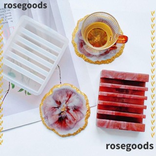 Rosegoods1 แม่พิมพ์ซิลิโคนเรซิ่น อีพ็อกซี่ ที่วางแก้วน้ําชา DIY