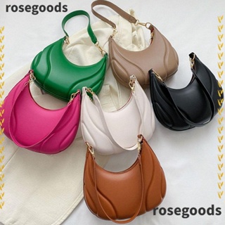 Rosegoods1 กระเป๋าสะพายไหล่ ใต้วงแขน หนัง PU ความจุขนาดใหญ่ สีพื้น สําหรับผู้หญิง