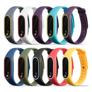 Lucky สายนาฬิกาข้อมือซิลิโคน กันน้ํา สีคู่ สําหรับ MI Band 2