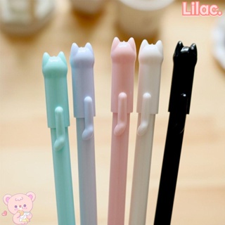 Lilac ปากกาหมึกเจล พลาสติก ลายการ์ตูนแมวน่ารัก 6 สี สําหรับเขียนสํานักงาน 10 ชิ้น