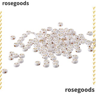 Rosegoods1 ลูกปัดอะคริลิค สีขาว 7x4 มม. สําหรับทําเครื่องประดับ สร้อยคอ สร้อยข้อมือ 500 ชิ้น