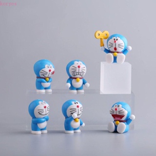 Koryes โมเดลตุ๊กตาฟิกเกอร์ Doraemon 6 ชิ้น ต่อชุด