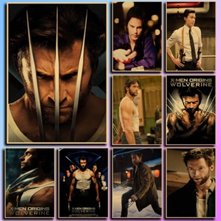 โปสเตอร์กระดาษคราฟท์ ลายภาพยนตร์ X-Men Origins: Wolverine สไตล์อเมริกัน คลาสสิก เรโทร สําหรับผู้ชาย