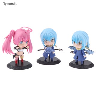 Flymesit โมเดลฟิกเกอร์ That Time I Got Reincarnated As A Slime Rimuru Tempest Milim Nava ของเล่นสําหรับเด็ก 4 ชิ้น ต่อชุด EN