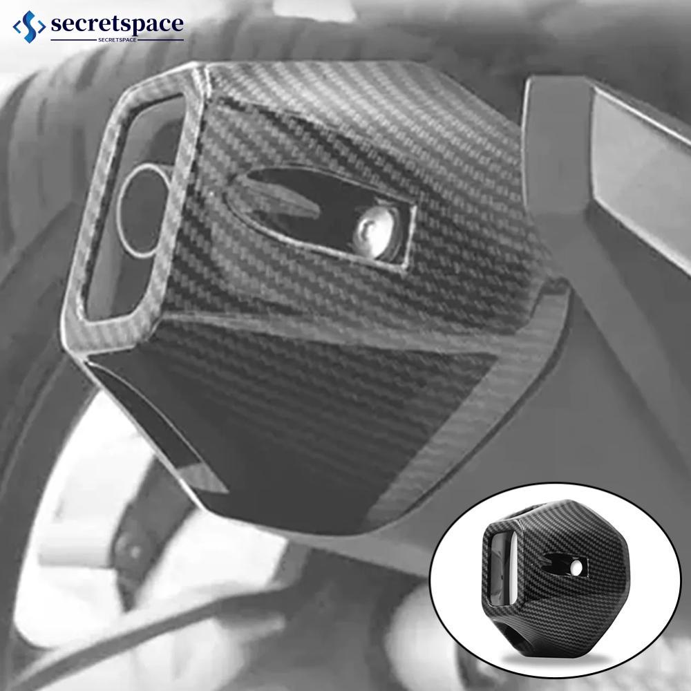 Secretspace ฝาครอบปลายท่อไอเสีย คาร์บอนมันวาว อุปกรณ์เสริม สําหรับรถจักรยานยนต์ Honda Click 125 Click 125i 150i ABS O3S9