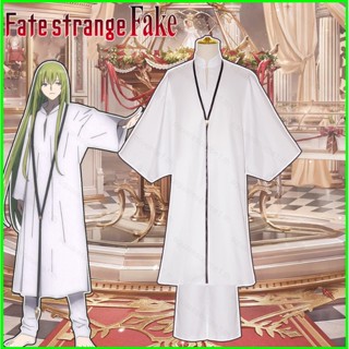 Sqt Fate/strange Fake Enkidu ชุดคอสเพลย์ ชุดยูนิฟอร์ม เสื้อคลุม กางเกง ชุดคอสเพลย์ สําหรับปาร์ตี้ฮาโลวีน