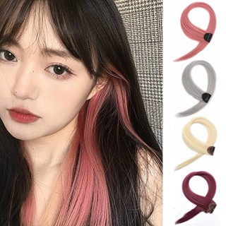 Toupee Women Multicolor Hair Extension Human Hair Wig Piece Color Bangs Extension Clip Clearance sale