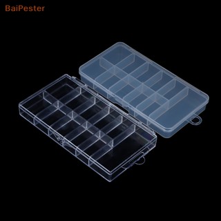 [BaiPester] กล่องพลาสติกใส ประดับลูกปัดคริสตัล พลอยเทียม สําหรับจัดเก็บอุปกรณ์ตกแต่งเล็บ 1 ชิ้น