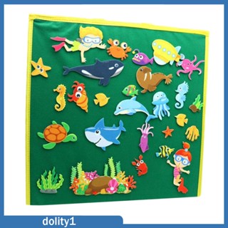 [Dolity1] แผ่นบอร์ดสักหลาด ตั้งได้ สําหรับเด็กวัยหัดเดิน ห้องเรียน