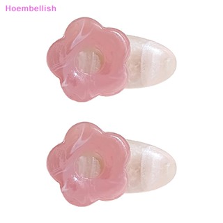 Hoe&gt; กิ๊บติดผมหน้าม้า รูปดอกไม้ สามสี แฟชั่นฤดูร้อน สําหรับเด็กผู้หญิง 1 คู่
