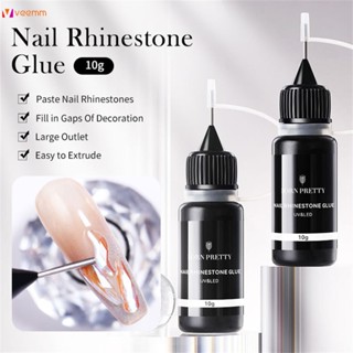 10g เล็บ Rhinestone กาวสำหรับติด Rhinestone กาวติดเล็บแบบใส Soakable Nail Art Gel Varnish veemm