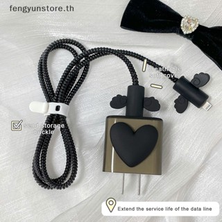 Yunstore ชุดเคสอะแดปเตอร์สายชาร์จ 18W 20W แบบใส ลายการ์ตูนน่ารัก สําหรับโทรศัพท์มือถือ